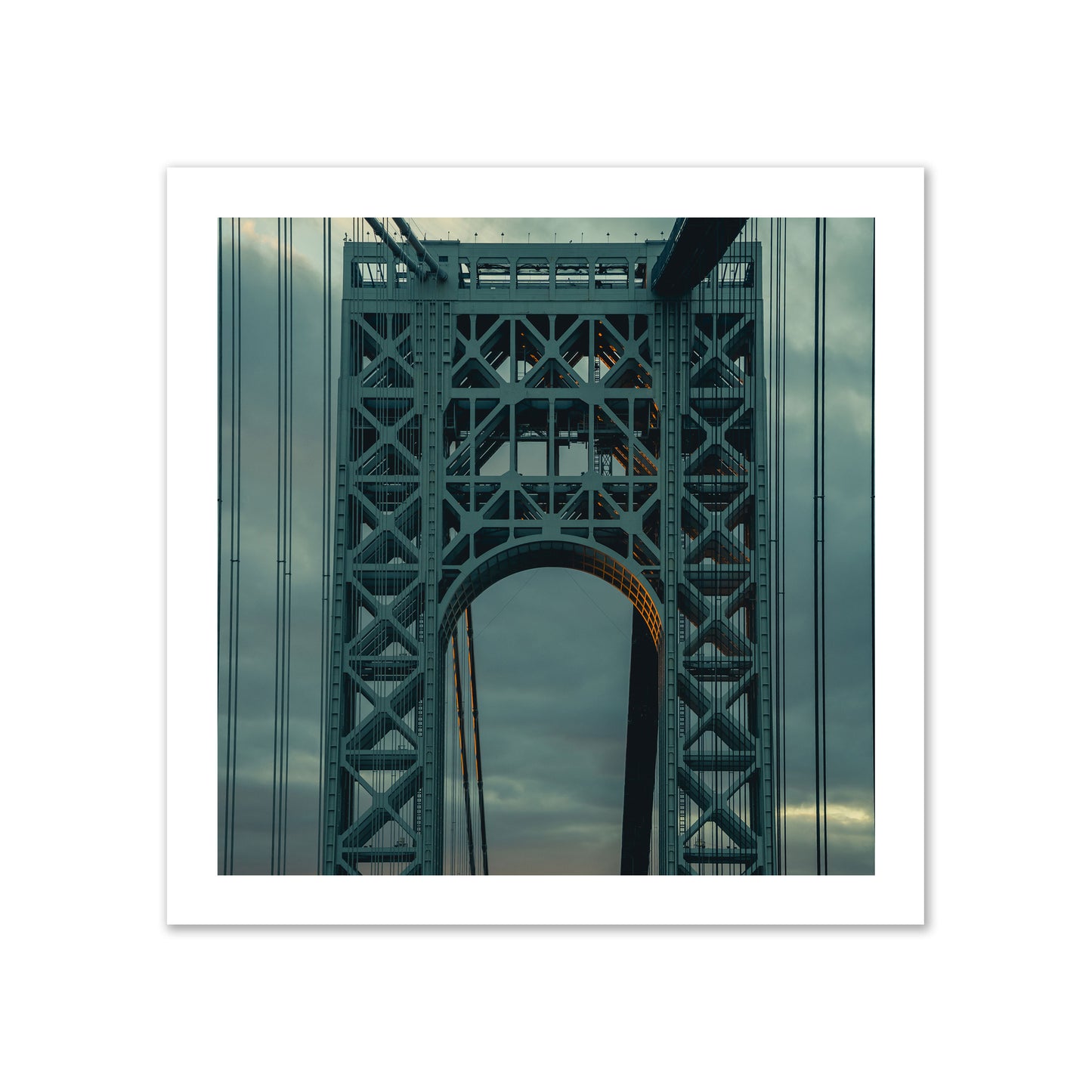 Fine art photograph of a New York bridge at dusk, archival pigment print, gallery size, print.