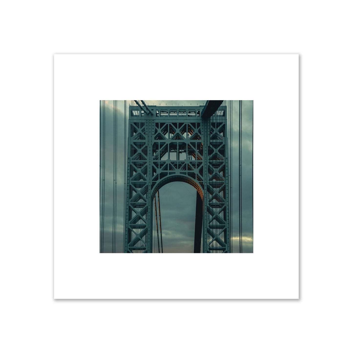 Fine art photograph of a New York bridge at dusk, archival pigment print, medium size, print.