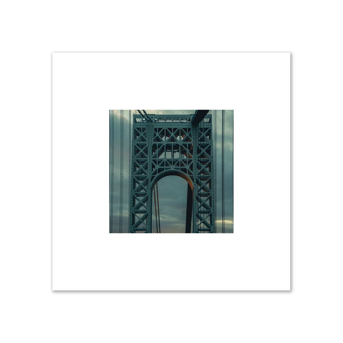 Fine art photograph of a New York bridge at dusk, archival pigment print, small size, print.