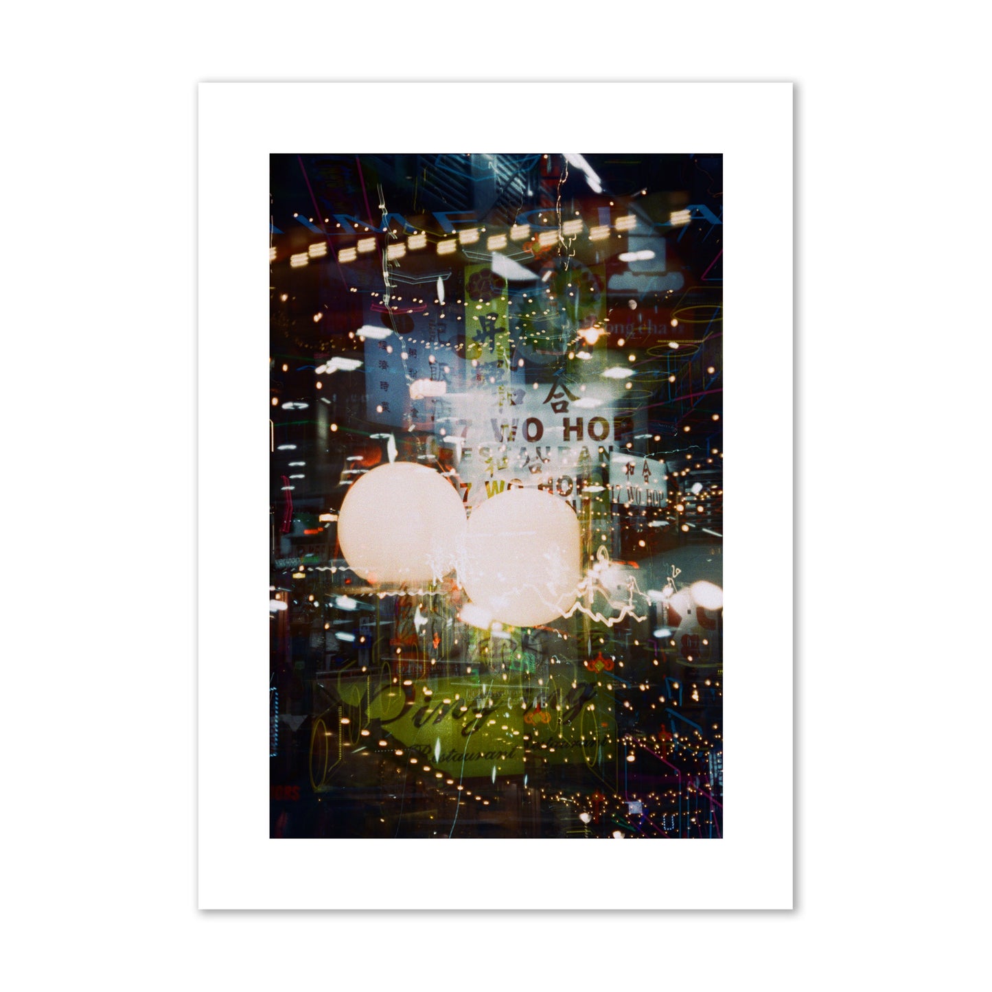 Fine art street photograph of a multiple exposure capture of Chinatown in NYC, archival pigment print, giant size, print.