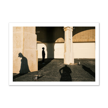 Fine art street photograph of shadows cast on the walls of the Indiana Tea House at Cottesloe Perth Western Australia. Archival pigment print, gallery size, print.