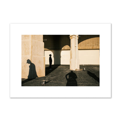 Fine art street photograph of shadows cast on the walls of the Indiana Tea House at Cottesloe Perth Western Australia. Archival pigment print, medium size, print.