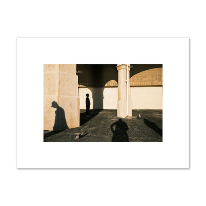 Fine art street photograph of shadows cast on the walls of the Indiana Tea House at Cottesloe Perth Western Australia. Archival pigment print, small size, print.