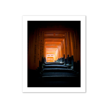 Fine art photograph of the torii gates at Fushimi Inari Shrine, archival pigment print, collector size, print.