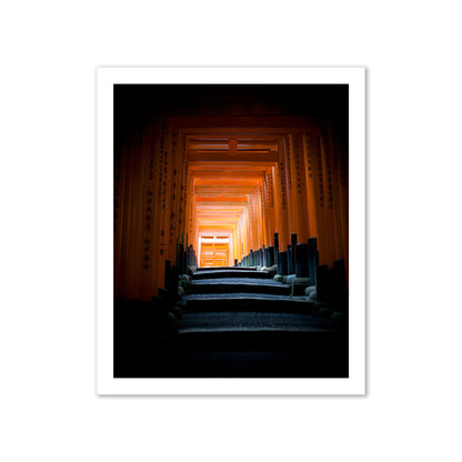 Fine art photograph of the torii gates at Fushimi Inari Shrine, archival pigment print, gallery size, print.