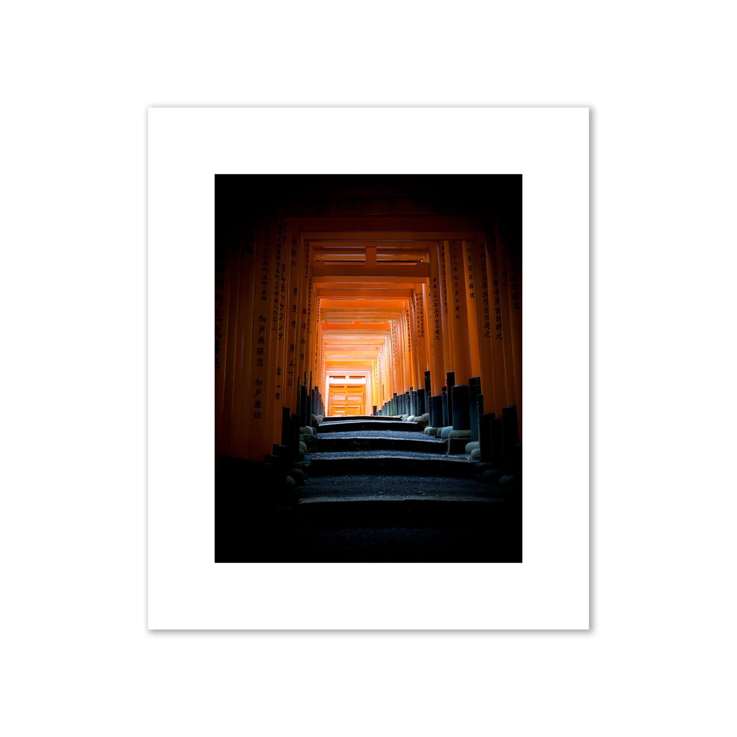Fine art photograph of the torii gates at Fushimi Inari Shrine, archival pigment print, large size, print.