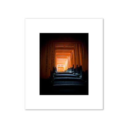 Fine art photograph of the torii gates at Fushimi Inari Shrine, archival pigment print, medium size, print.